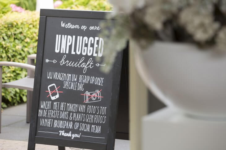 Unplugged wedding - krijtbord